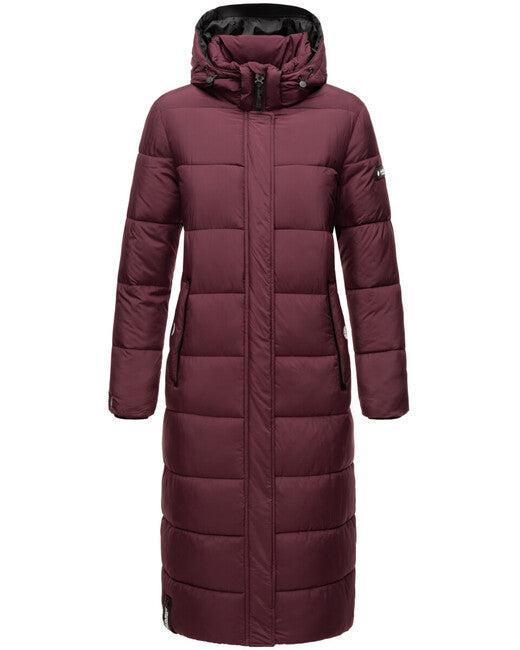 Navahoo Women's Long Winter Jacket with Hood Isalie, Wine