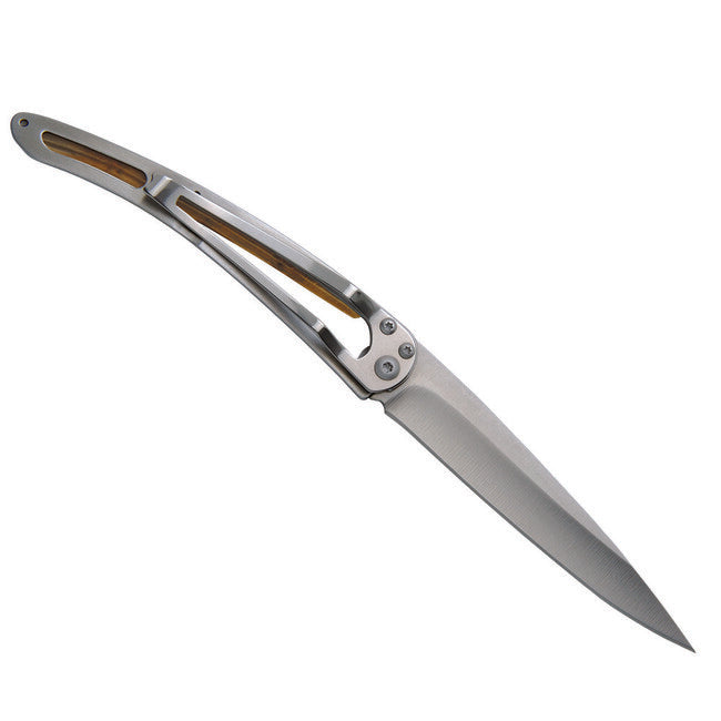 Deejo Tattoo Folding Knife Versailles Olive Wood