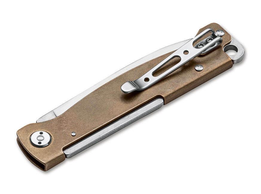 Boker Plus Atlas Brass Pocket Knife, 7 cm, Brown
