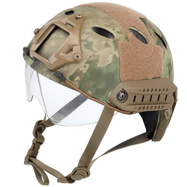 DRAGOWA Tactical Fast PJ Tactical Helmet with Bolt Goggles, AT