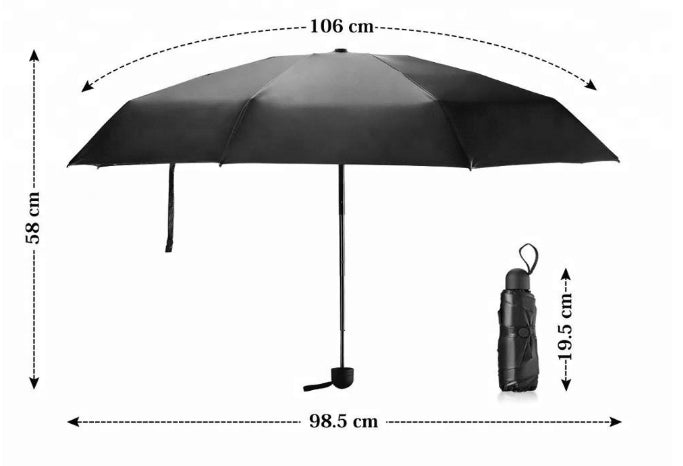 Origin Outdoors Nano Compact Umbrella, Black