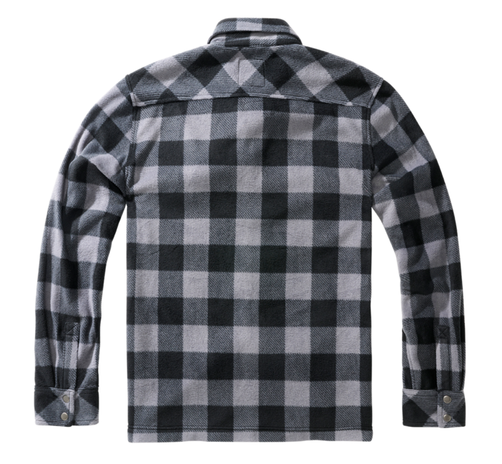Brandit Jeff Fleece Shirt Long Sleeves, Black/Grey