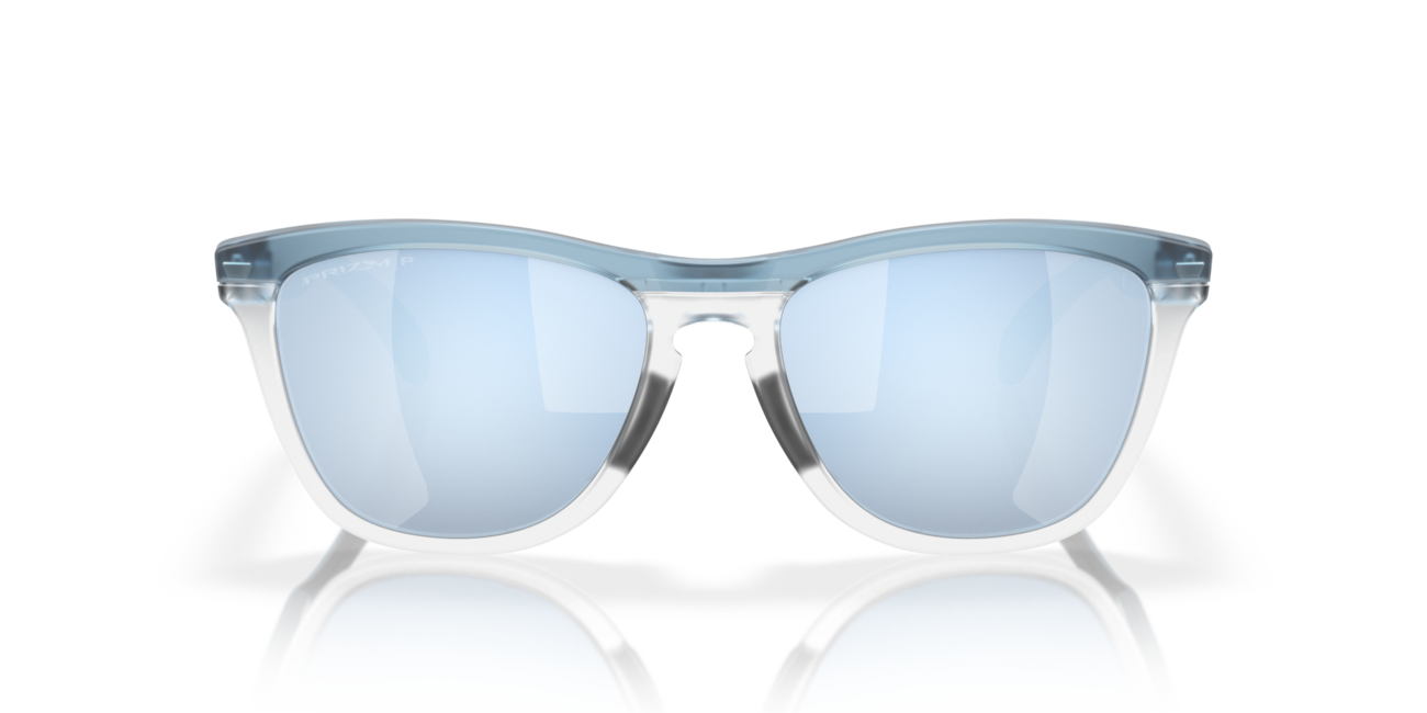 Oakley FROGSKINS RANGE Sunglasses, Trans Stonewash/Clear Frame, Prizm Deep Water Polarized Lenses, 55