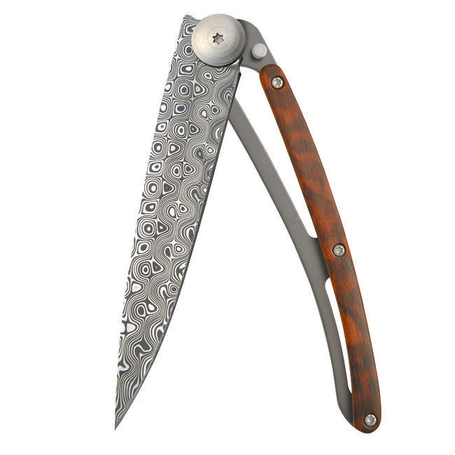 Deejo Exception Damascus Folding Knife