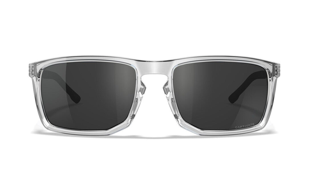 Wiley X Axe Sunglasses, Captivate Grey/Gloss Crystal Clear