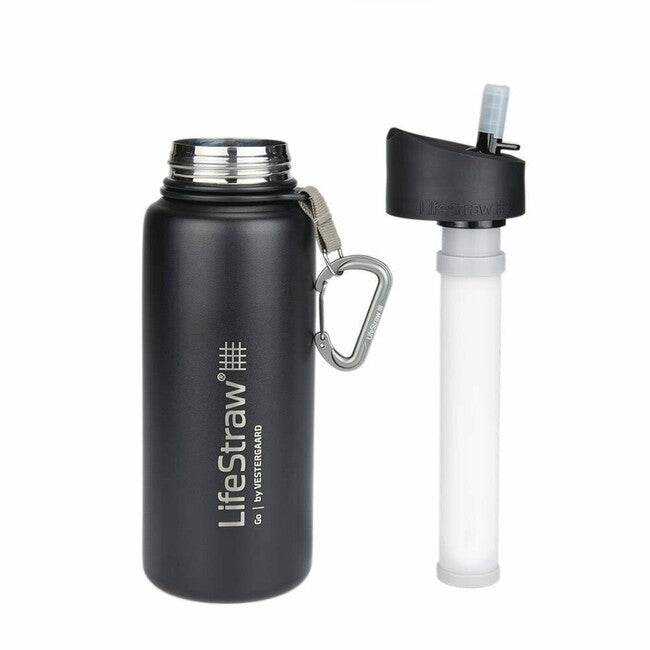 LifeStraw Go Stainless Steel Water Bottle, Black, 700ml