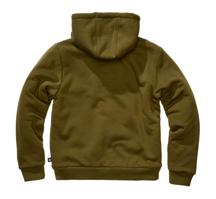 Brandit Men's Sweatjacket Teddylining Hoodie, Olive