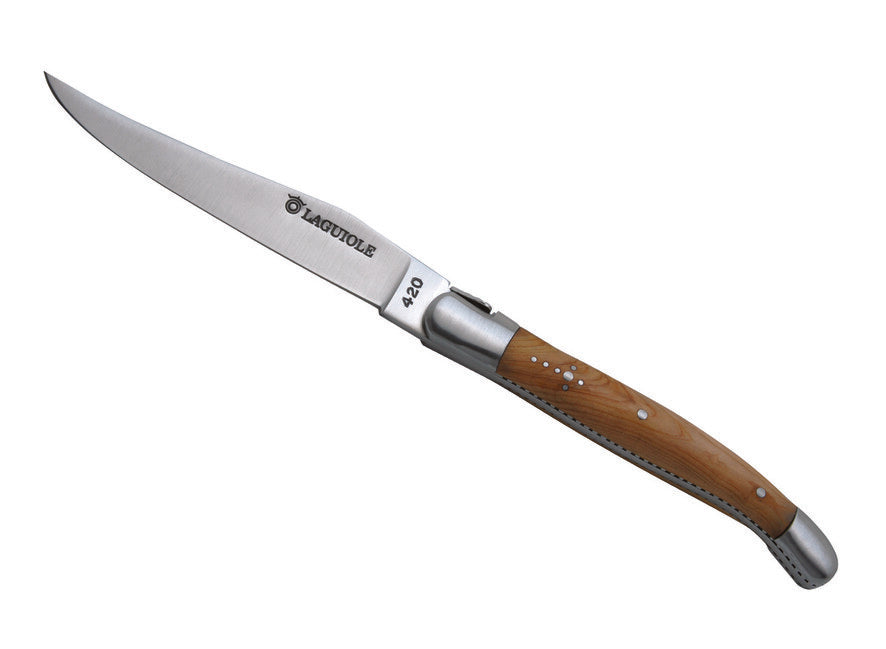 Laguiole DUB124 6-Piece Steak Knife Set with Juniper Wood Handle