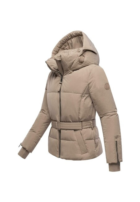 Marikoo Aleyna16 Women's Winter Jacket with Hood, Taupe Grey
