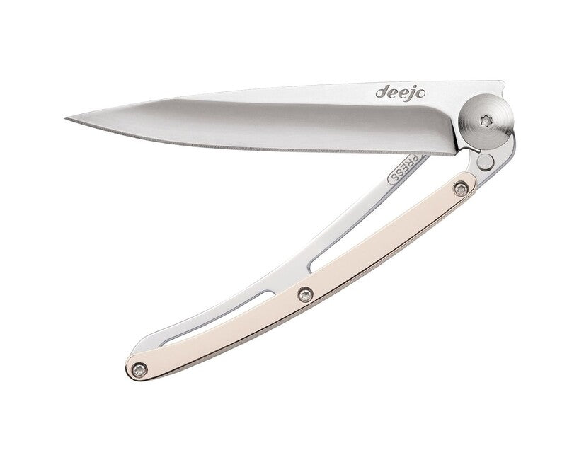 Deejo Folding Knife GOLD Mirror 18kt Pink Gold