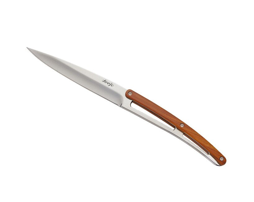 Deejo Set of 6 Knives Shiny Blade Coralwood