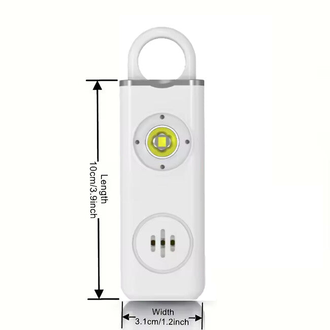 W&G Shield SOS Personal Alarm with LED Light and Pull-Ring Trigger, White