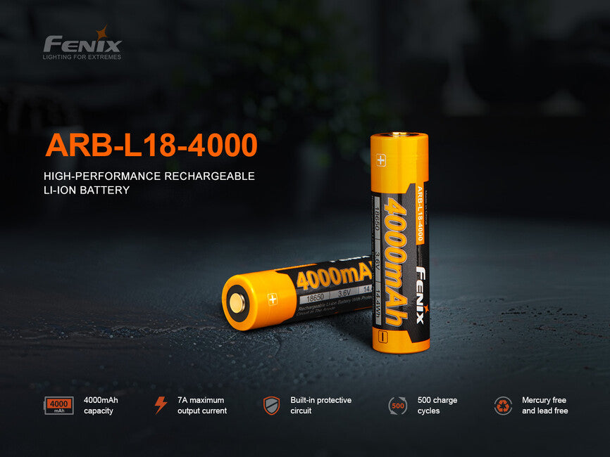 Fenix Rechargeable Battery 18650 4000 mAh (Li-Ion)