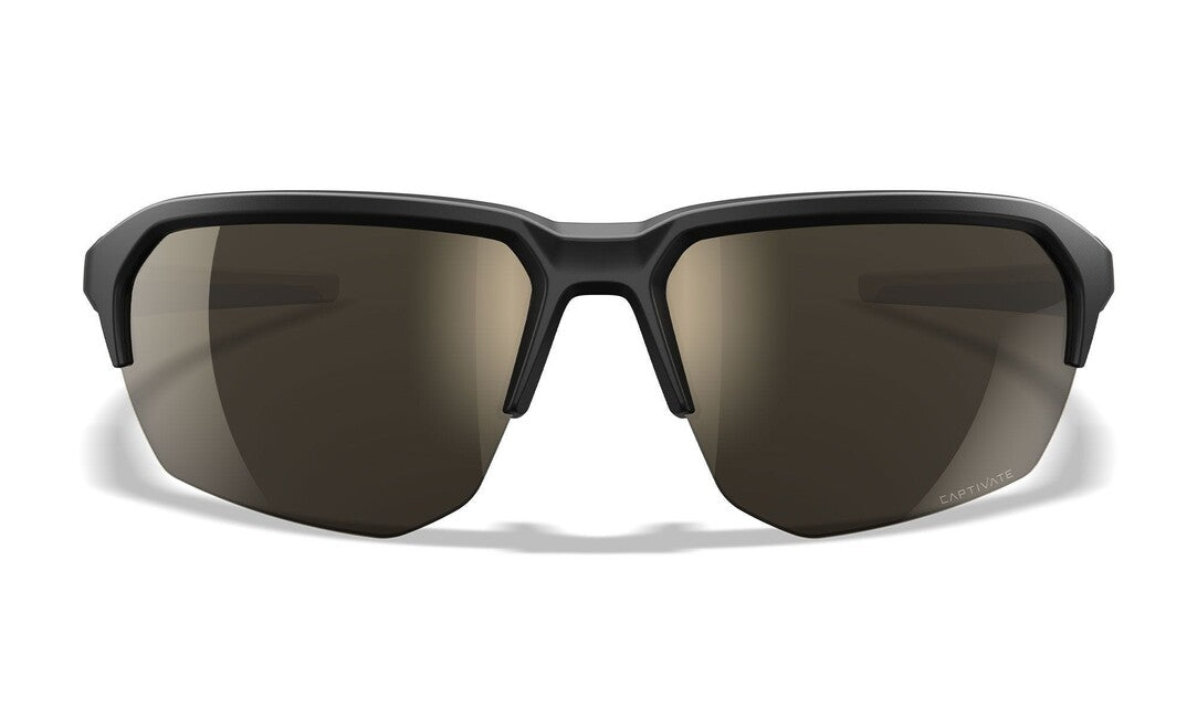 Wiley X Jackal Sunglasses, Captivate Tungsten Mirror, Matte Black/Tan