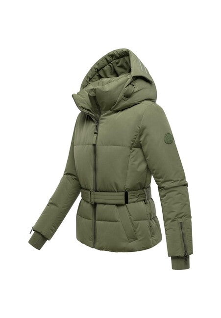 Marikoo Aleyna16 Women's Winter Jacket with Hood, Olive Leaf