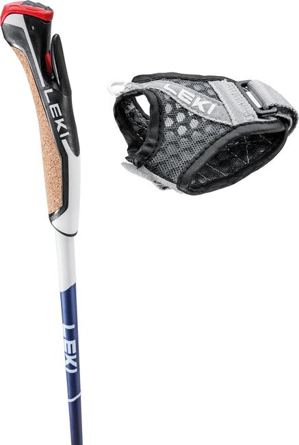 LEKI Nordic Walking Poles Smart Pacer Lite, Midnight Blue-Dark Metallic-Navy Blue-White