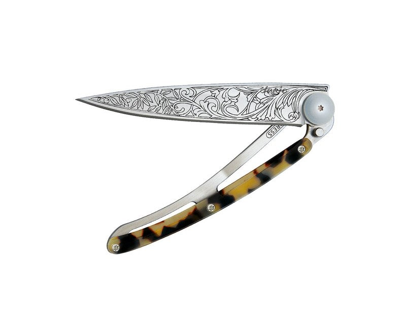 Deejo Tattoo Turtle Art Nouveau Folding Knife