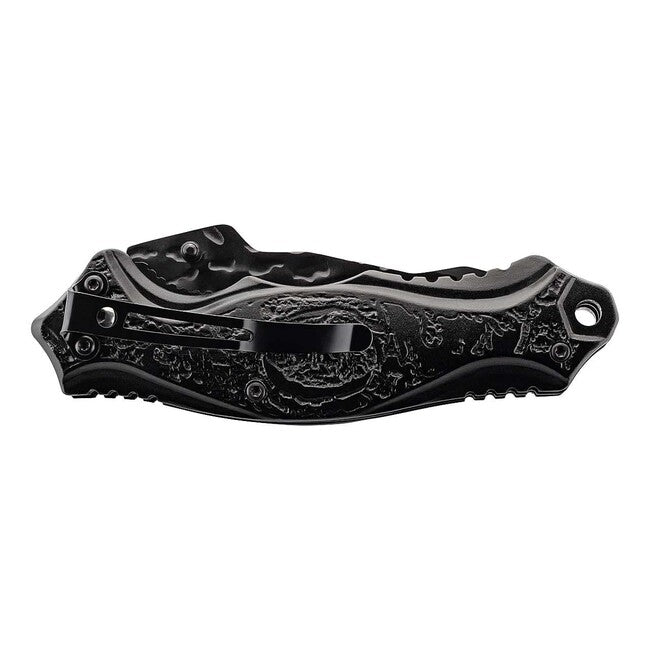 Herbertz One-Hand Pocket Knife 8cm, Aluminum, Black, Eye Pattern