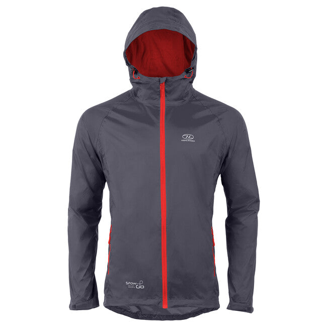 Highlander Stow and Go Rain Jacket, Charcoal