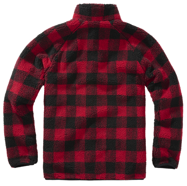 Brandit Teddyfleece Fleece Jacket, Red/Black