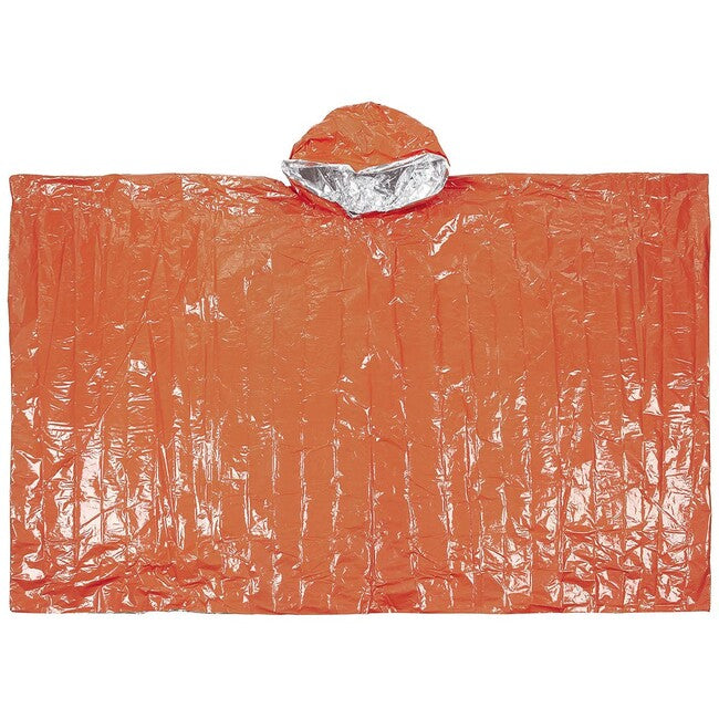 Fox Outdoor Emergency Poncho Single-Sided Aluminum Lined, Orange