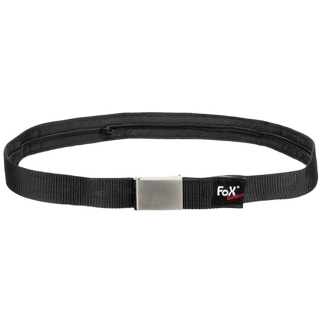 Fox Outdoor Belt with Inner Compartment, Black, approx. 4 cm