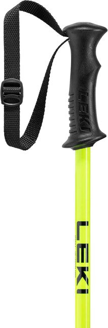 LEKI Rider Kids Ski Poles, Black/Neon Yellow/White