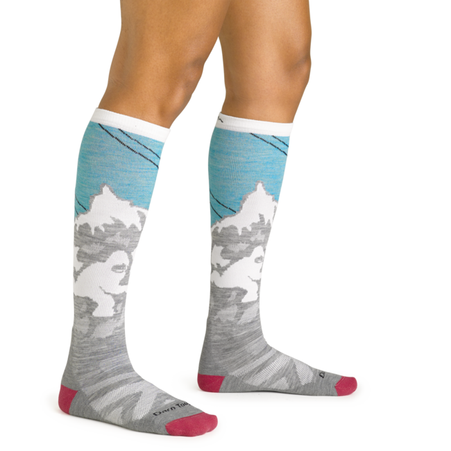 Darn Tough Yeti OTC Socks, Aqua, Midweight Cushioned