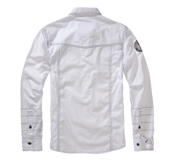 Brandit Luis Vintage Long Sleeve Shirt, White