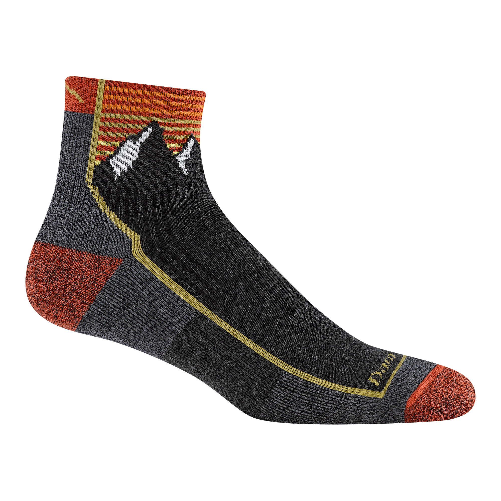 Darn Tough Hiker 1/4 hiking socks with cushioning, Mountain Gray