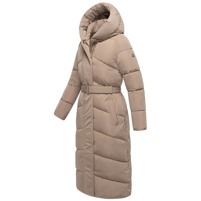 Navahoo Women's Long Winter Jacket EISBLICK, Taupe Grey
