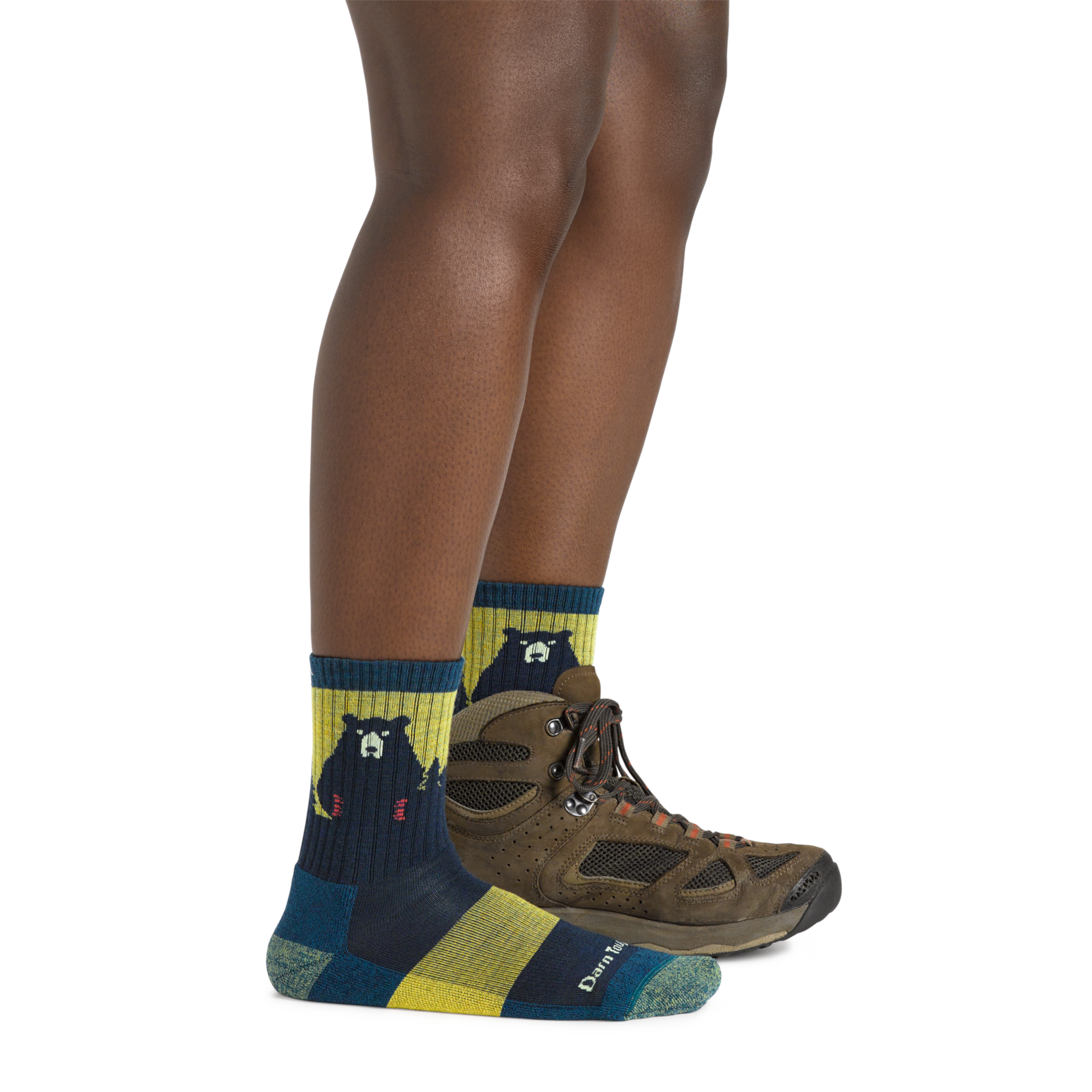 Darn Tough Bear Town Micro Crew hiking socks with cushioning, Dark Teal