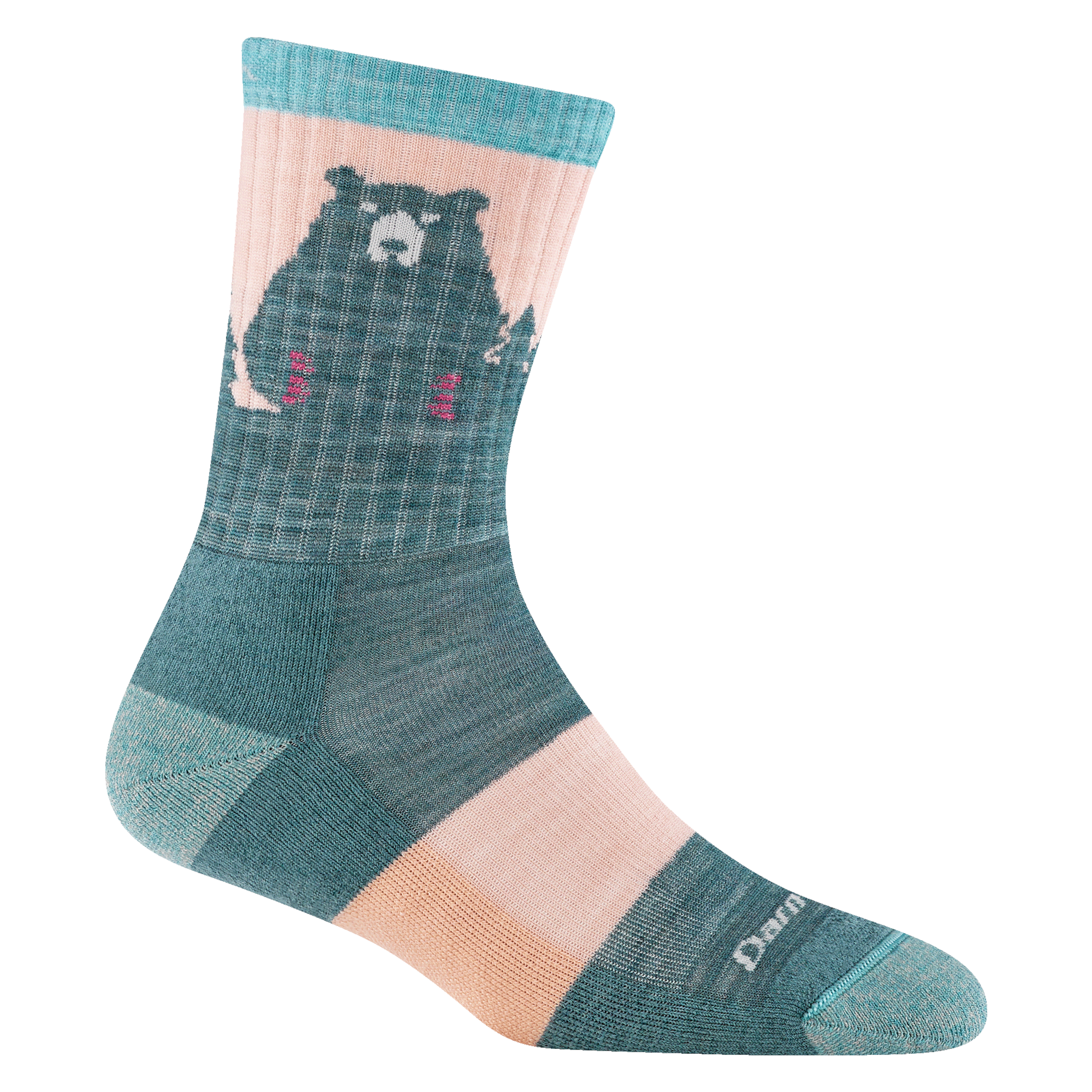 Darn Tough Bear Town Micro Crew hiking socks with cushioning, Quartz