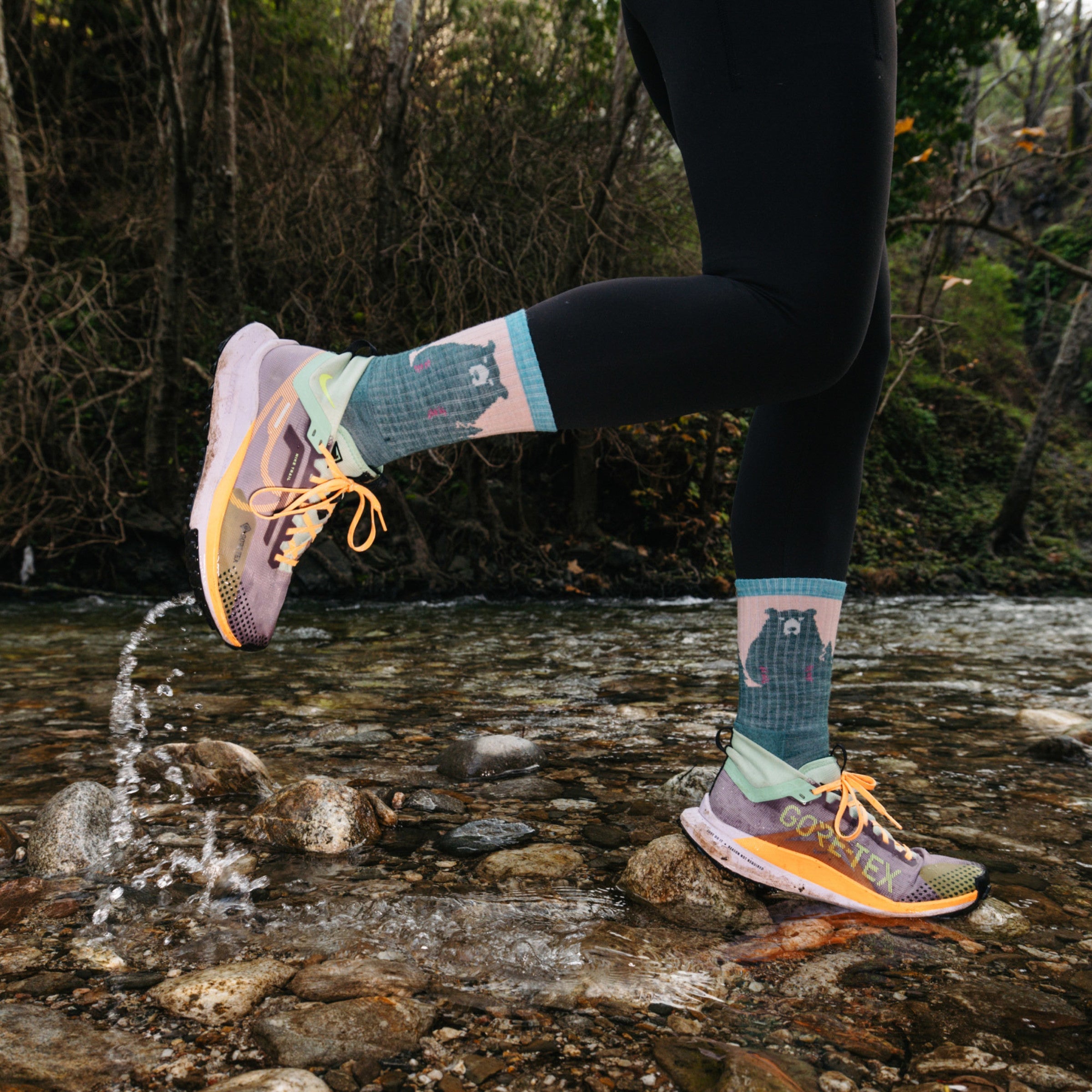 Darn Tough Bear Town Micro Crew hiking socks with cushioning, Quartz