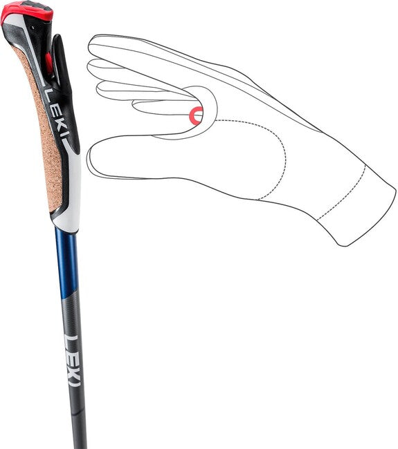 LEKI Nordic Walking Poles Smart Flash, Light Anthracite-Midnight Blue Dark Metallic-White