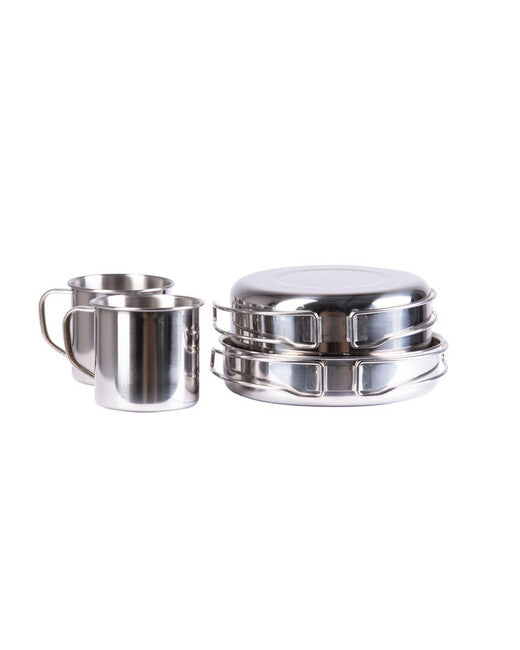 Mil-Tec Stainless Steel Cookware Set 8 Pieces