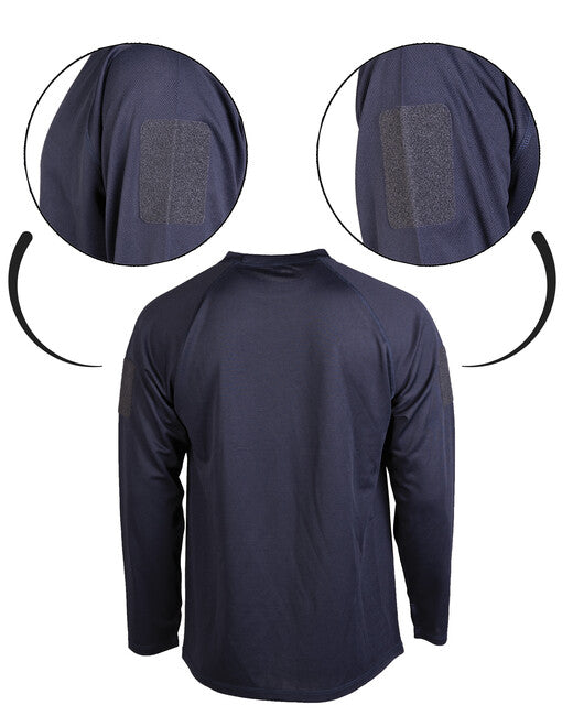 Mil-Tec Tactical Quick-Dry Long Sleeve Shirt, Navy Blue