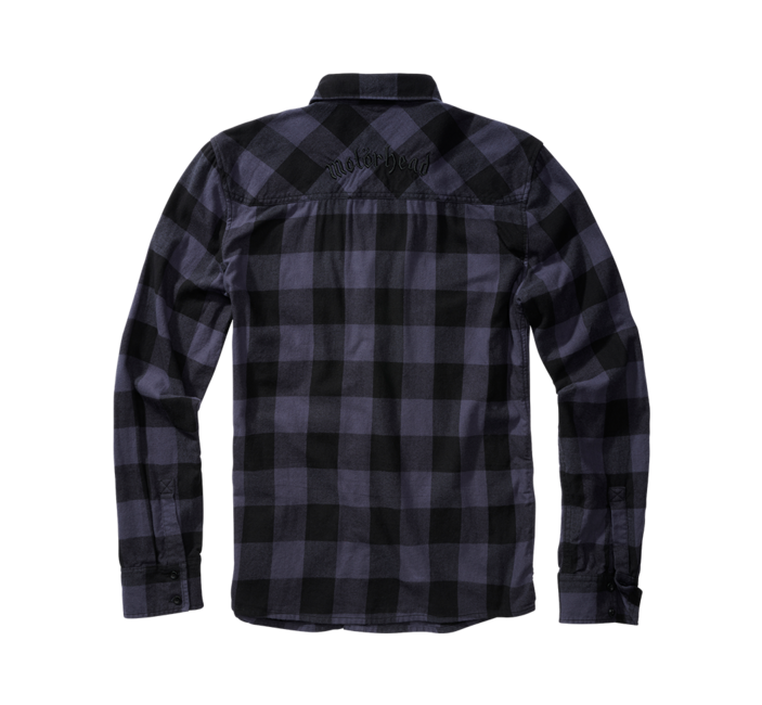 Brandit Motörhead Check Long Sleeve Shirt, Black-Grey