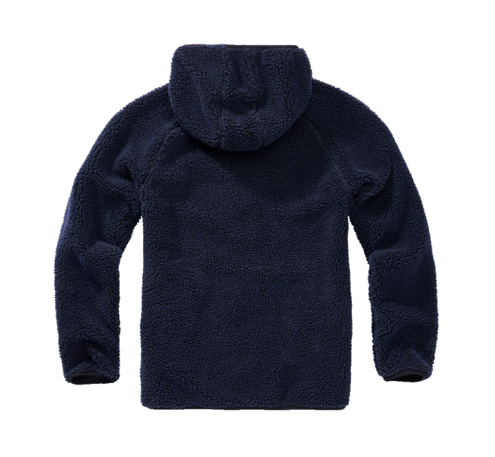 Brandit Teddyfleece Worker Fleece Hoodie Jacket, Navy Blue