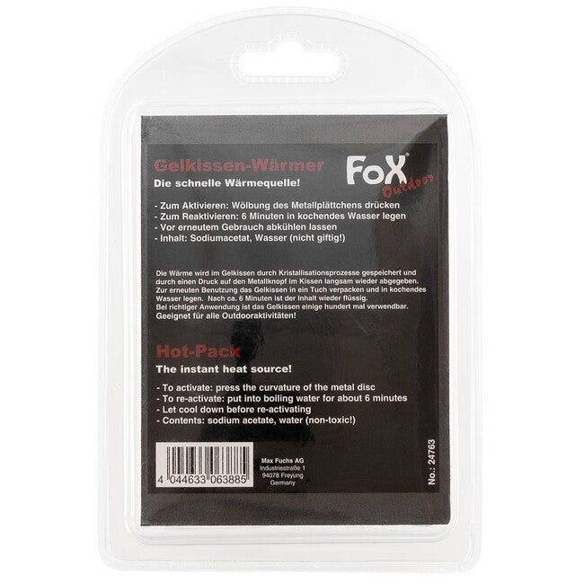 Fox Outdoor Hot Pack Instant Heat Source, Reactivatable, Transparent