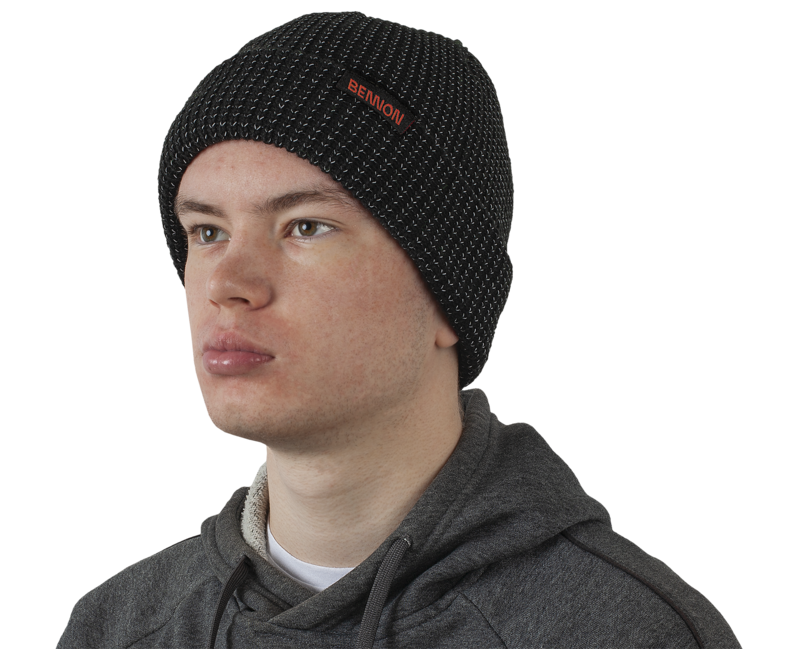BENNON Reflectos Polyacrylic Beanie, Black