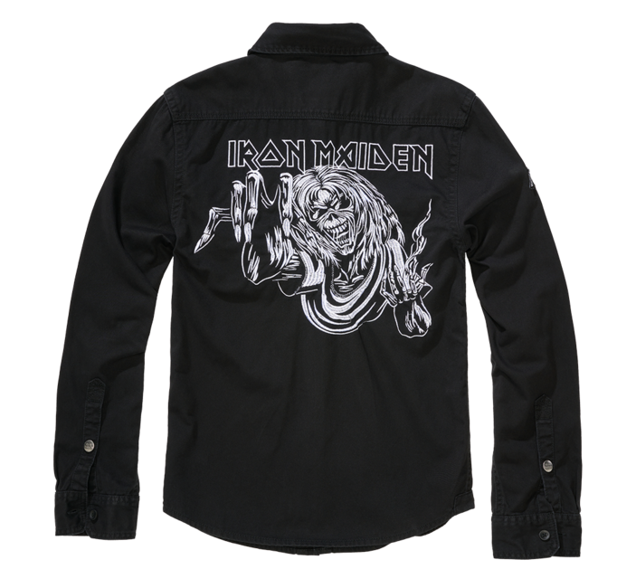 Brandit Iron Maiden Vintage Eddy Long Sleeve Shirt, Black