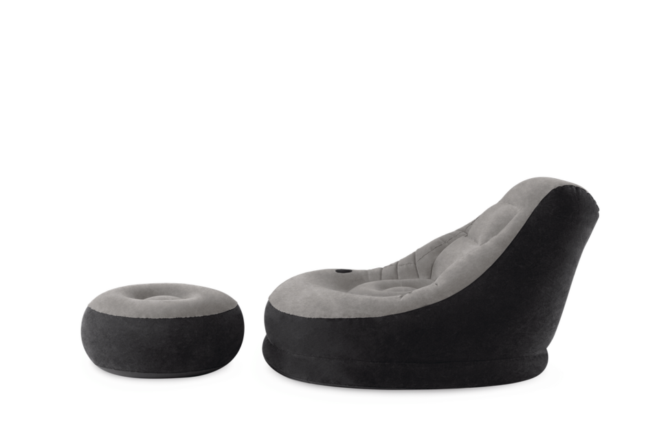 Intex Ultra Lounge Comfortable Inflatable Chair with Footrest