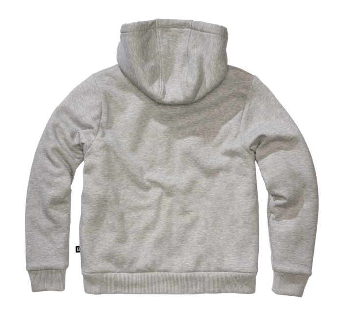 Brandit Men's Sweatjacket Teddylining Hoodie, Grey Melange