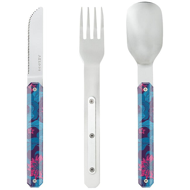 Akinod A01M00024 Cutlery Set 12h34, Hibiscus