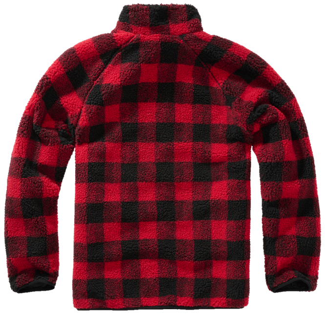Brandit Teddyfleece Troyer Fleece Jacket, Red/Black
