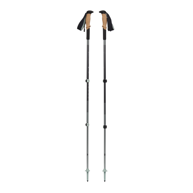 Black Diamond Pursuit Shock Trekking Poles, Steel Grey-Foam Green