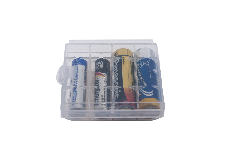 BasicNature Battery Box for 4 Batteries, Clear