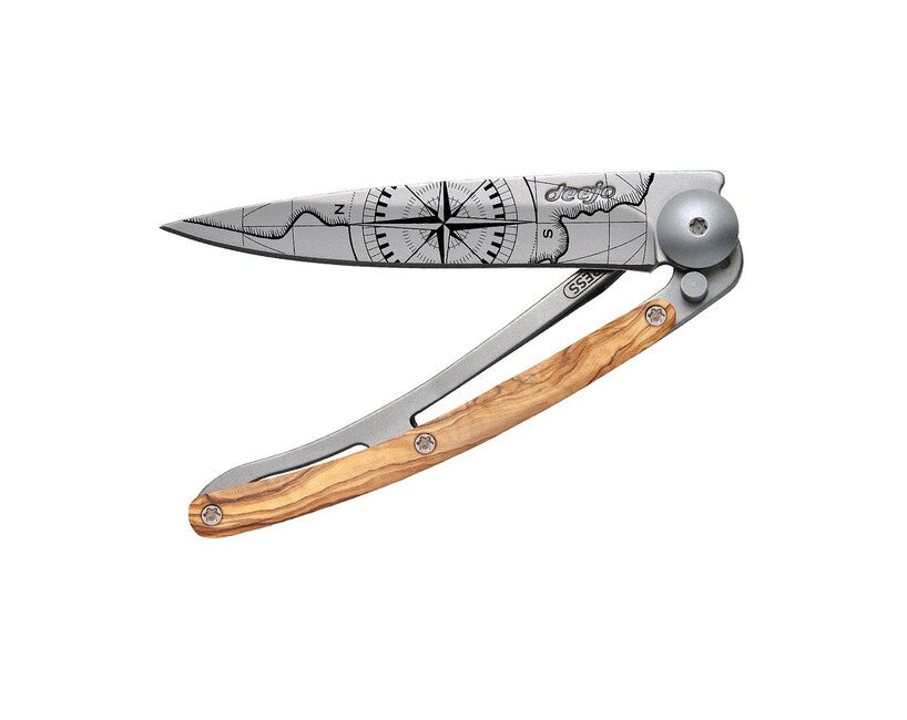 Deejo Tattoo Terra Incognita Folding Knife, Wood