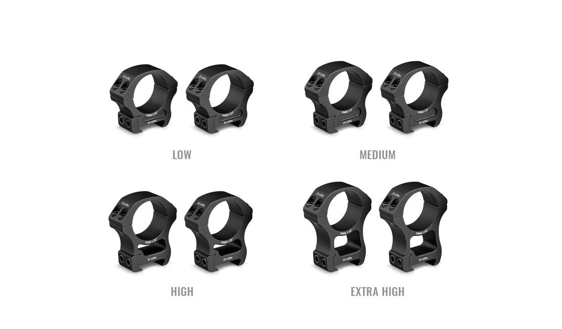 Vortex Optics Pro Series 30mm High Mounting Rings - 1.26